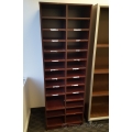 Mahogany 72" Pigeon Hole Mail Sorter